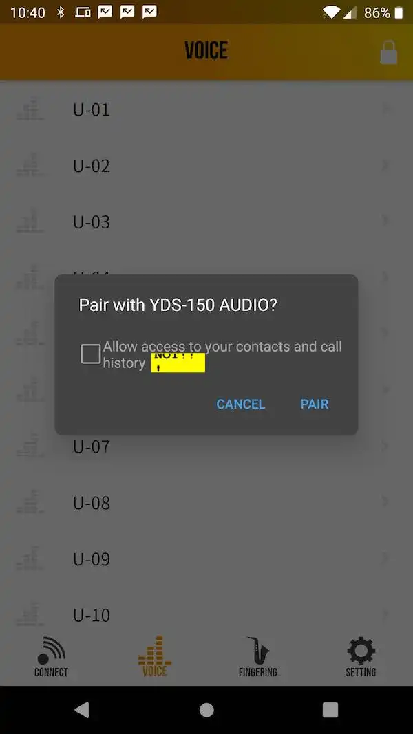 Pairing needs to be fixed.