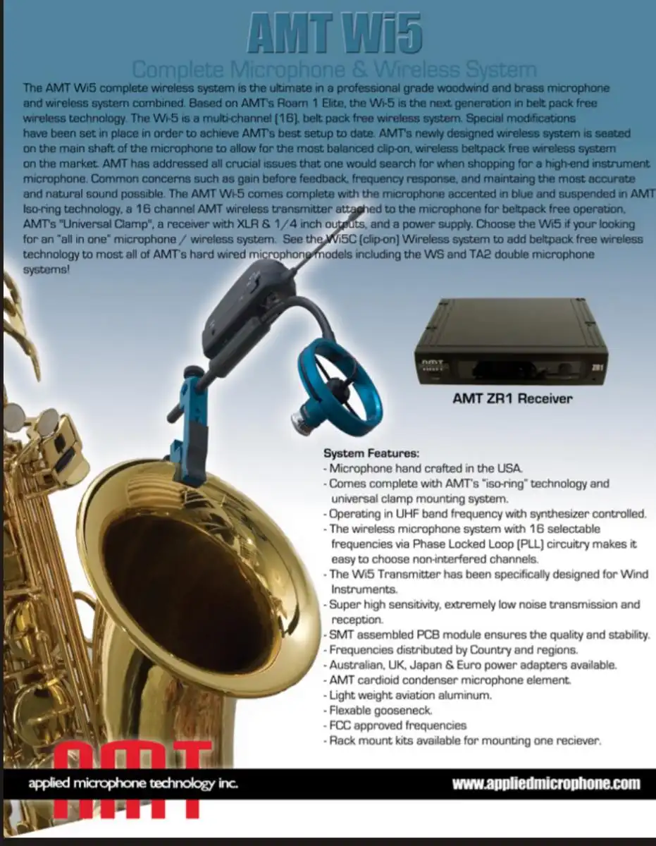 SOLD via Cafe - AMT Wi5 wireless microphone system | CafeSaxophone Forum